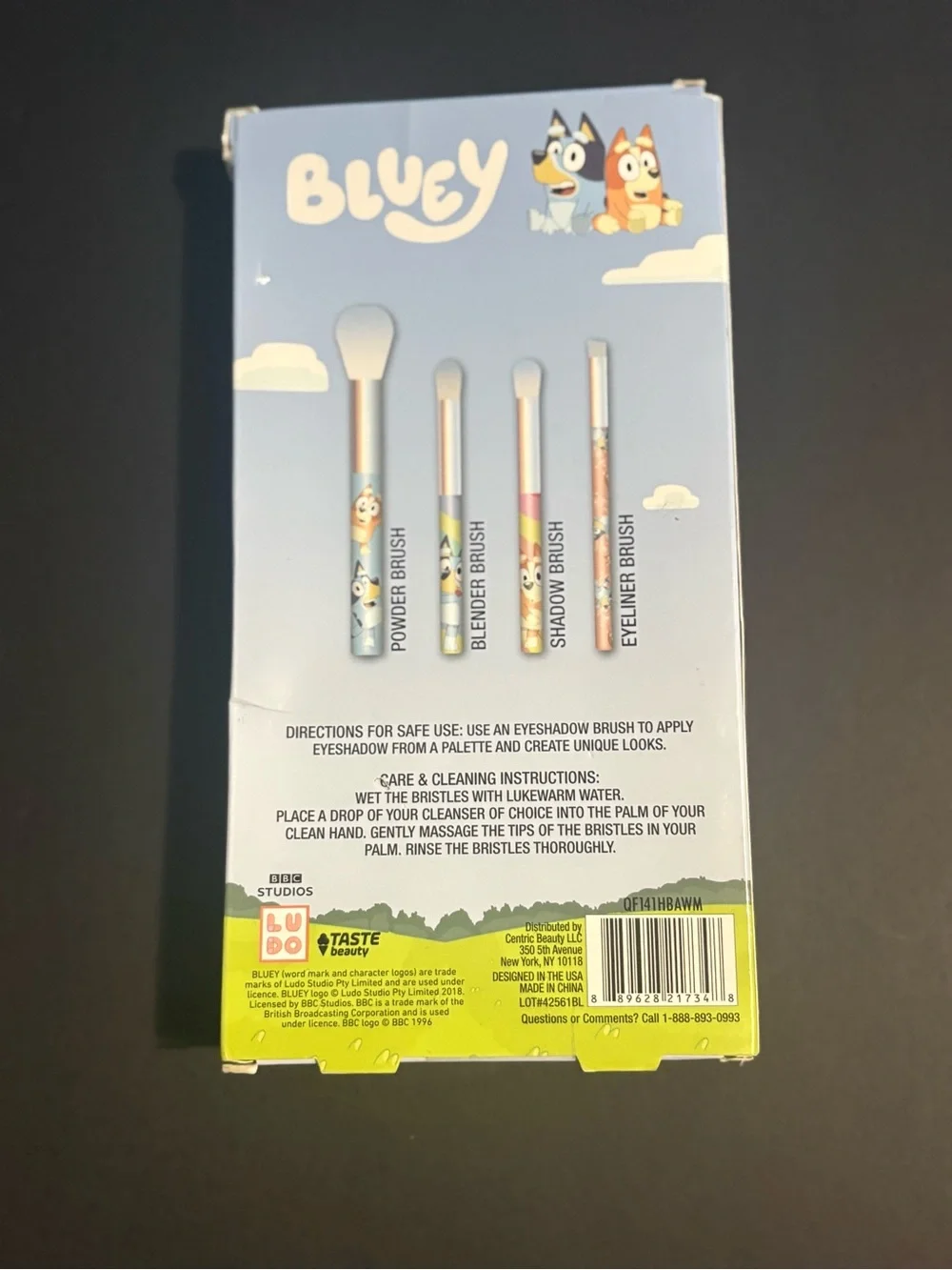 Bluey 4-Piece Makeup Brush Set - Blue Multicolor